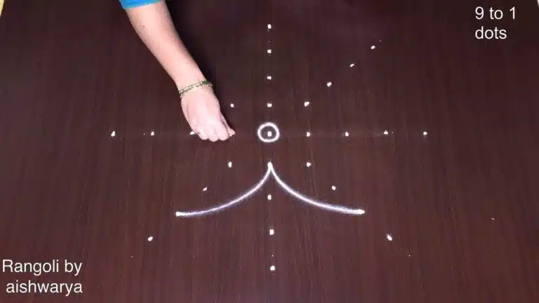9 dots eight-petal lotus muggulu