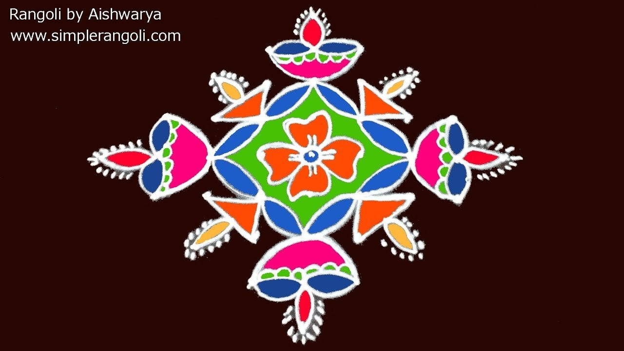 9 Dots Beautiful Evening Colour Muggulu