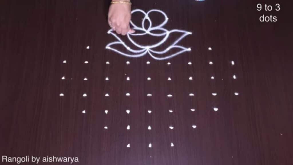 9 dots Diwali diya rangoli