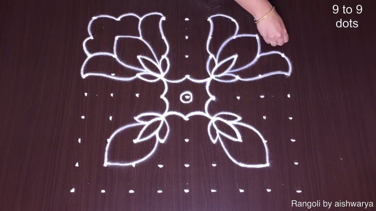 9 Dots Gruhapravesam Muggulu