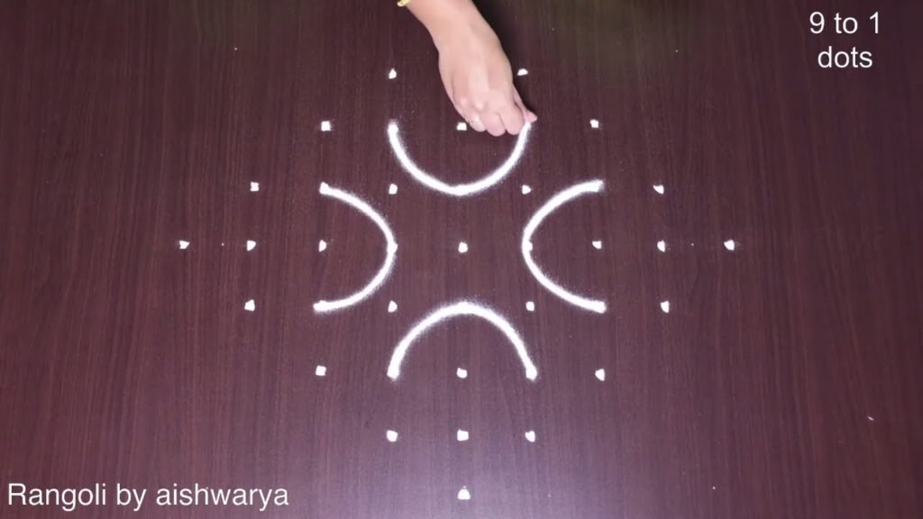 9 dots flower pot kolam