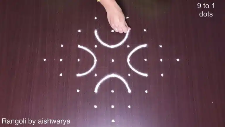 9 dots flower pot kolam
