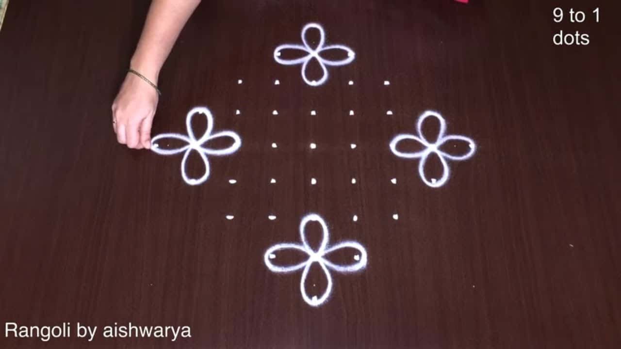 9×1 Dots New Flower Kolangal