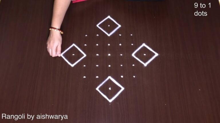 9×1 dots geometrical rangoli
