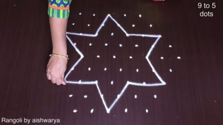 9×5 dots Navratri Dussehra rangoli
