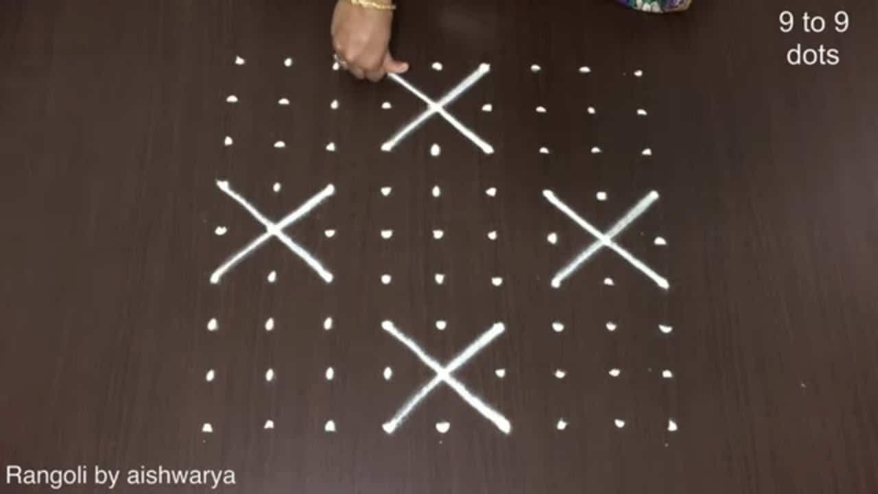 9×9 Krishnastami Rangoli Small