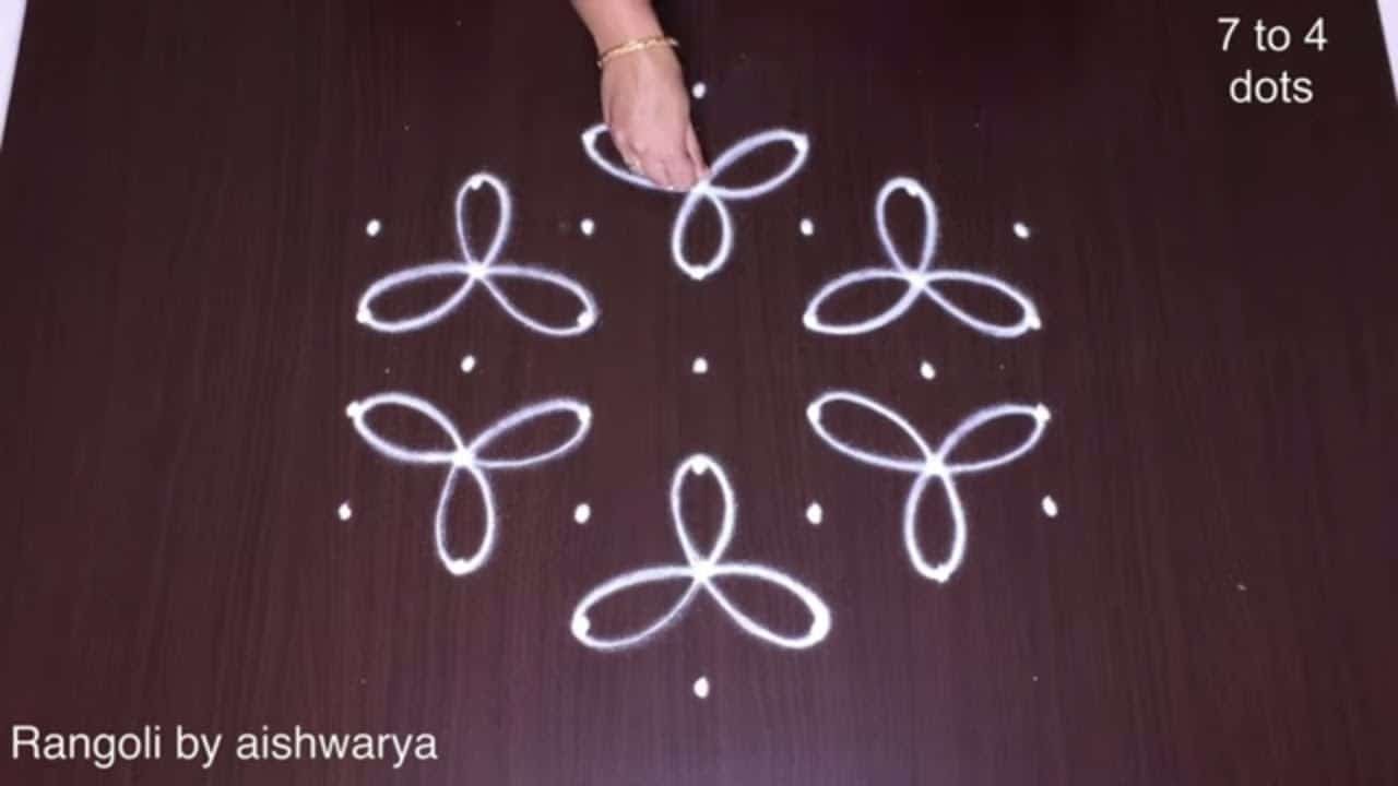 Amazing 7 Dots Rangoli Kolam