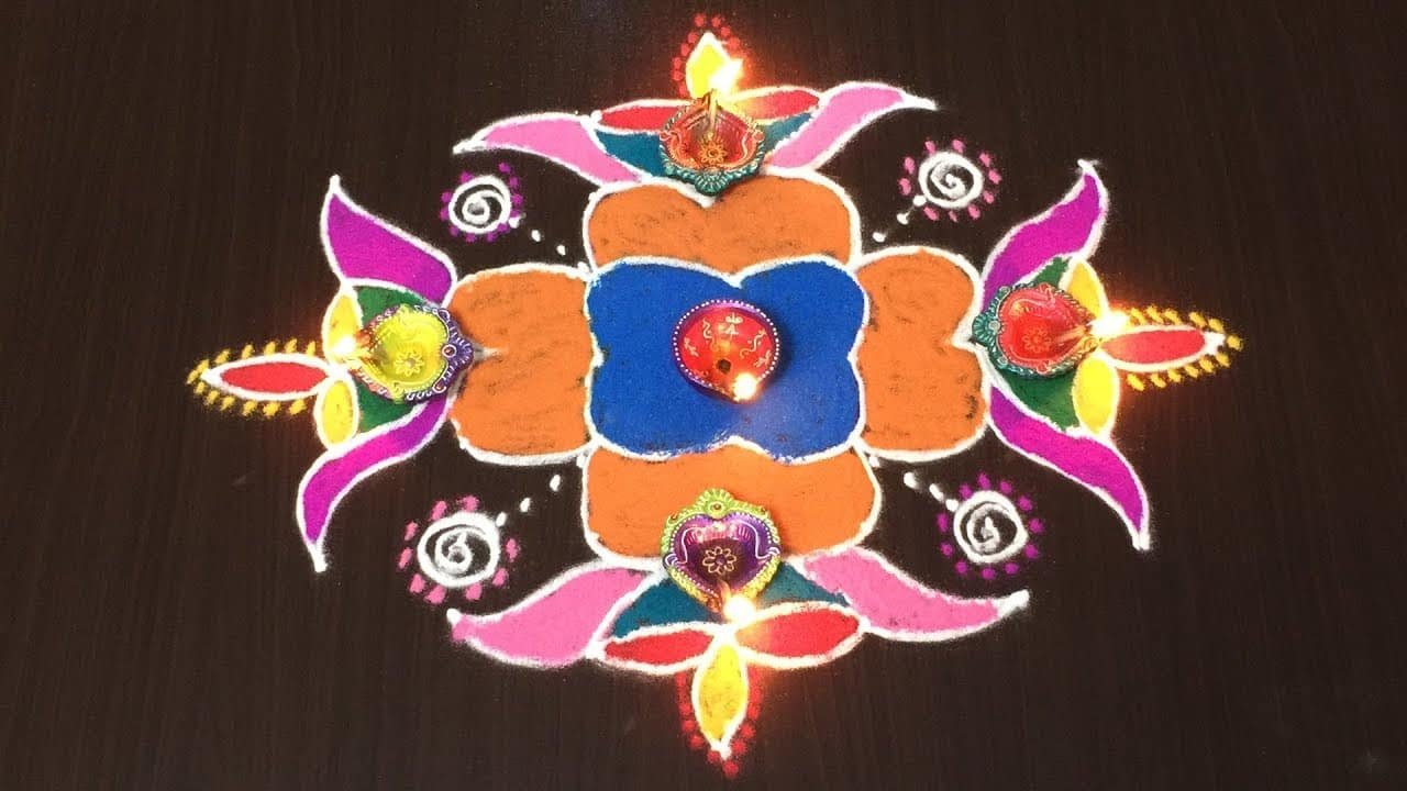 Amazing Deepam Rangoli Designs