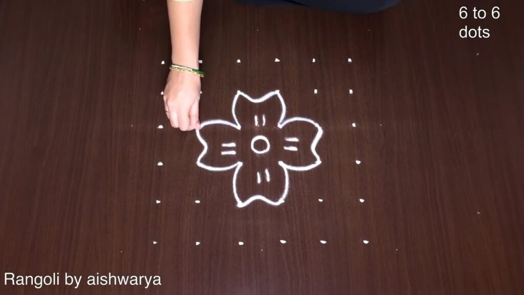 6×6 dots flower muggulu
