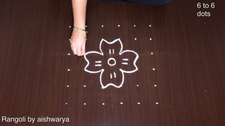 6×6 dots flower muggulu