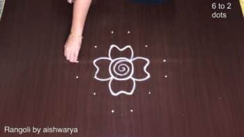 Amazing Peacock Rangoli 6 to 2 Kolam