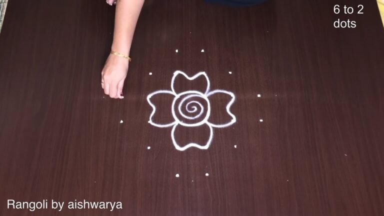 6×2 dots peacock kolam
