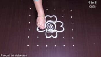 Amazing Poo Designs Middle 6 Into 6 Rangoli