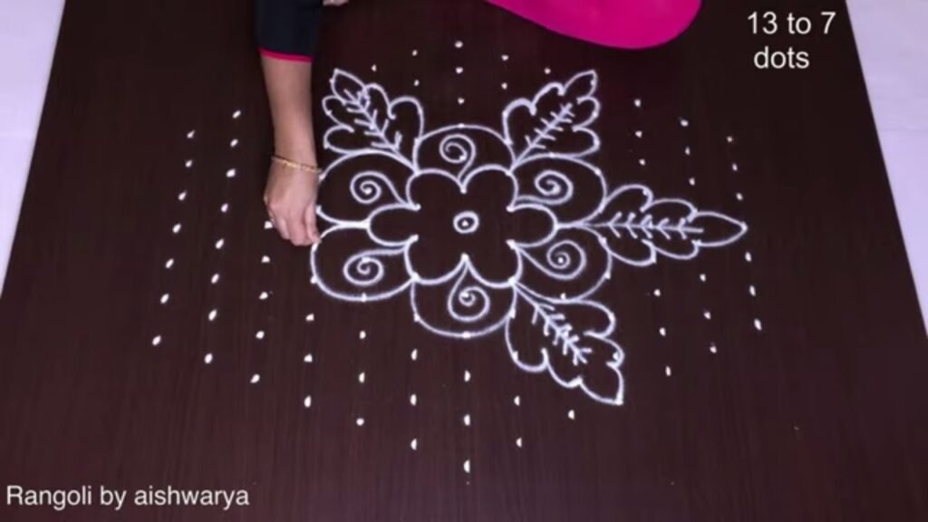 13×7 dots festival rangoli