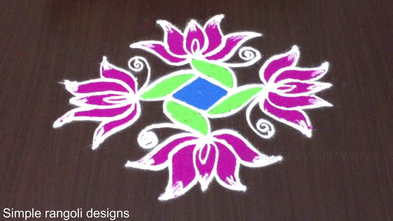 Amazing Simple Lotus Flower Kolam