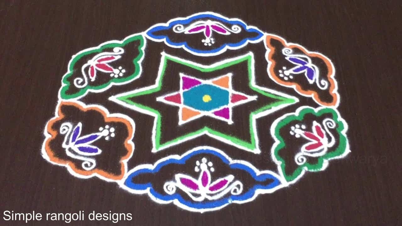 Amazing Star Rangoli Designs