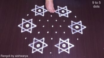 Amazing Star Rangoli With Diya