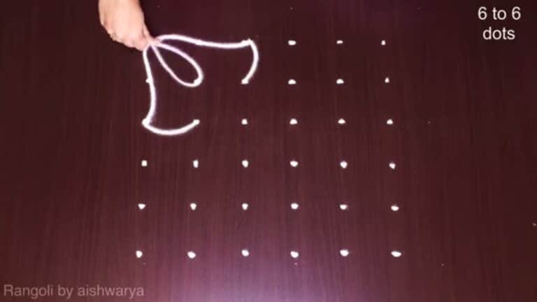 6×6 dots flower kolam