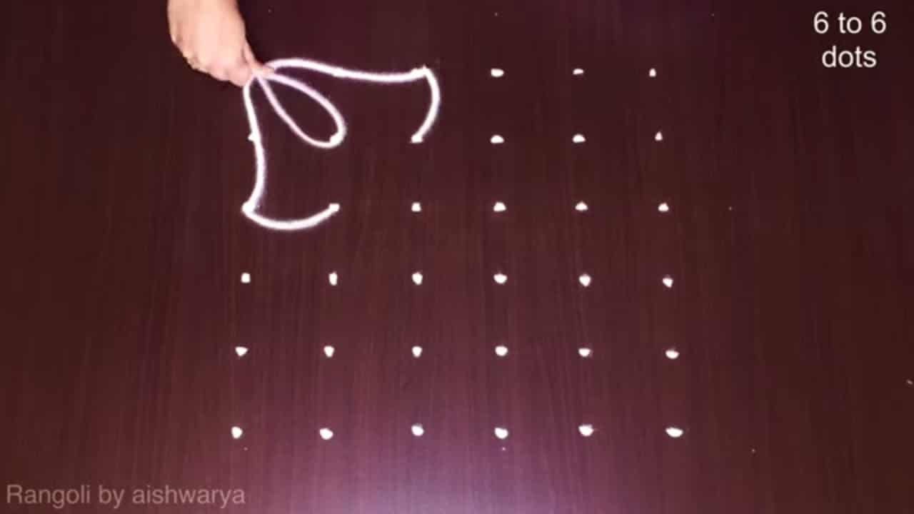 Andamaina Puvvula 6 Into 6 Cute Kolam