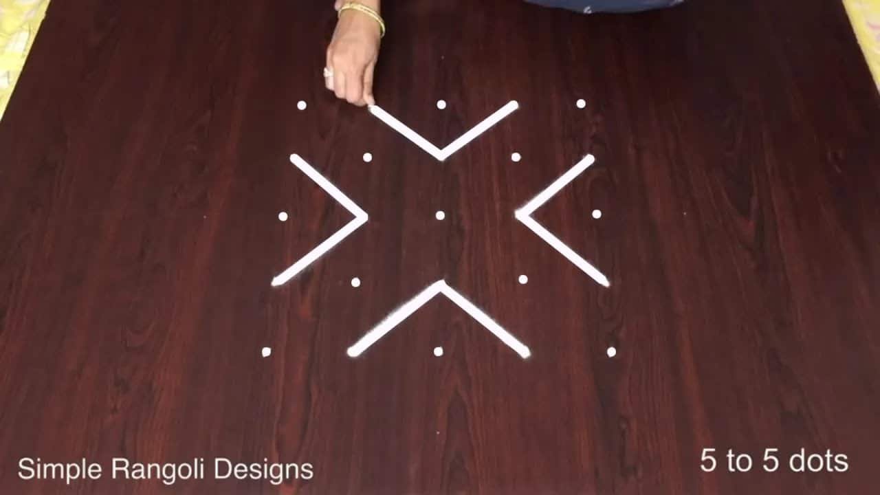 Apartment Kolam Simple Dots Muggulu