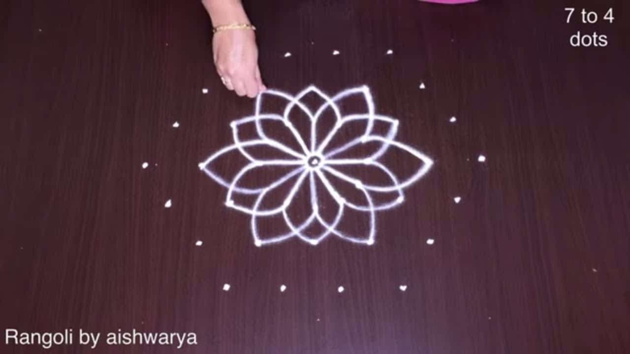 Astadala Padmam Rangoli Simple