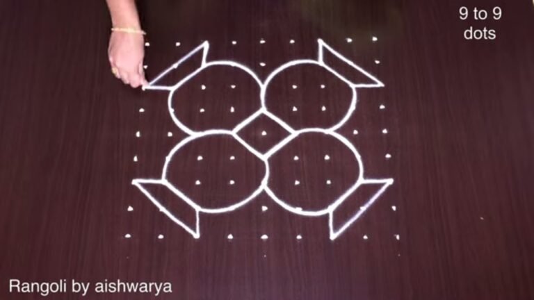 Attractive 9 to 9 Dots Kolam