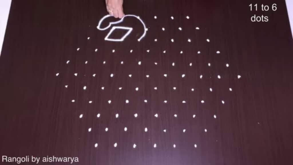 rangoli with six ducks