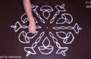 Attractive Unique Twelve Diyas Kolam