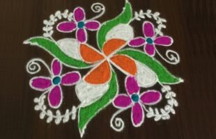 Awesome Colourful Flower Rangoli