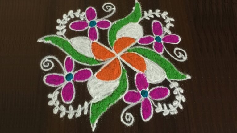 colourful flower rangoli