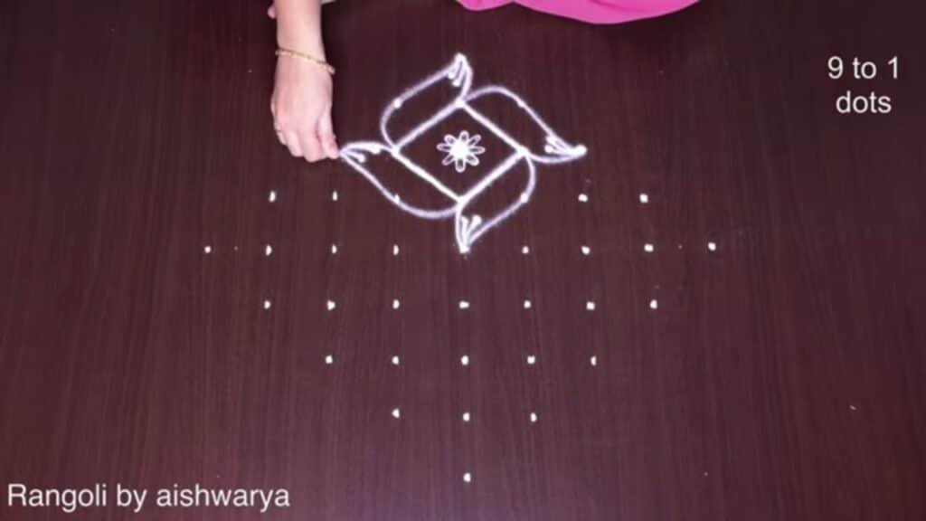 9 dots rangoli