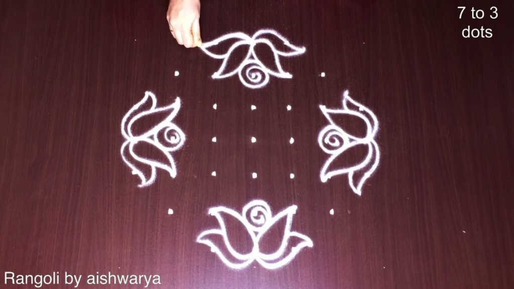 rose flower rangoli