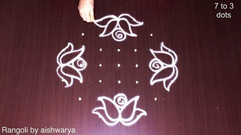 rose flower rangoli