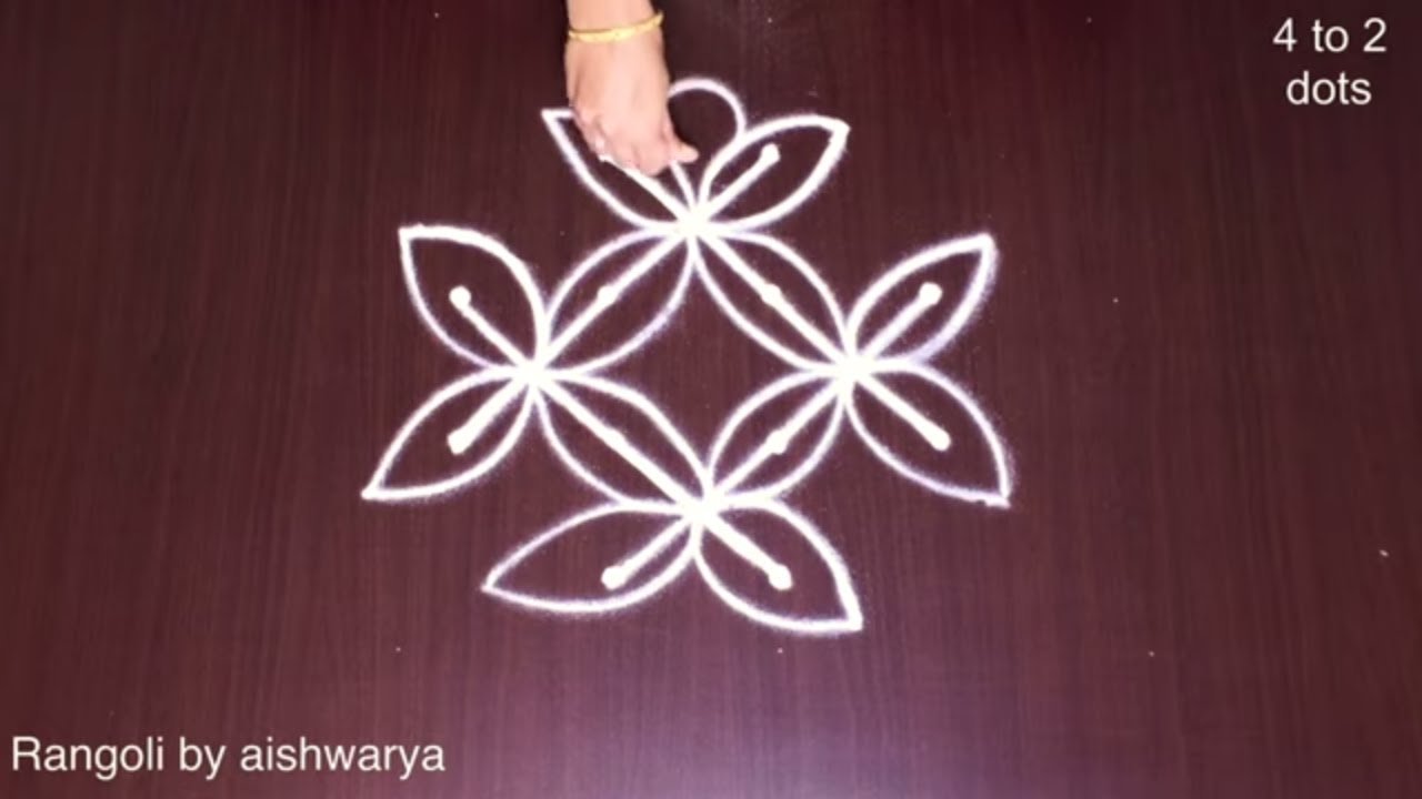 Baisc Daily Beginners Rangoli Straight Dots