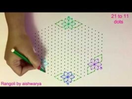 Beautiful 21-11 Dots Flower Muggulu