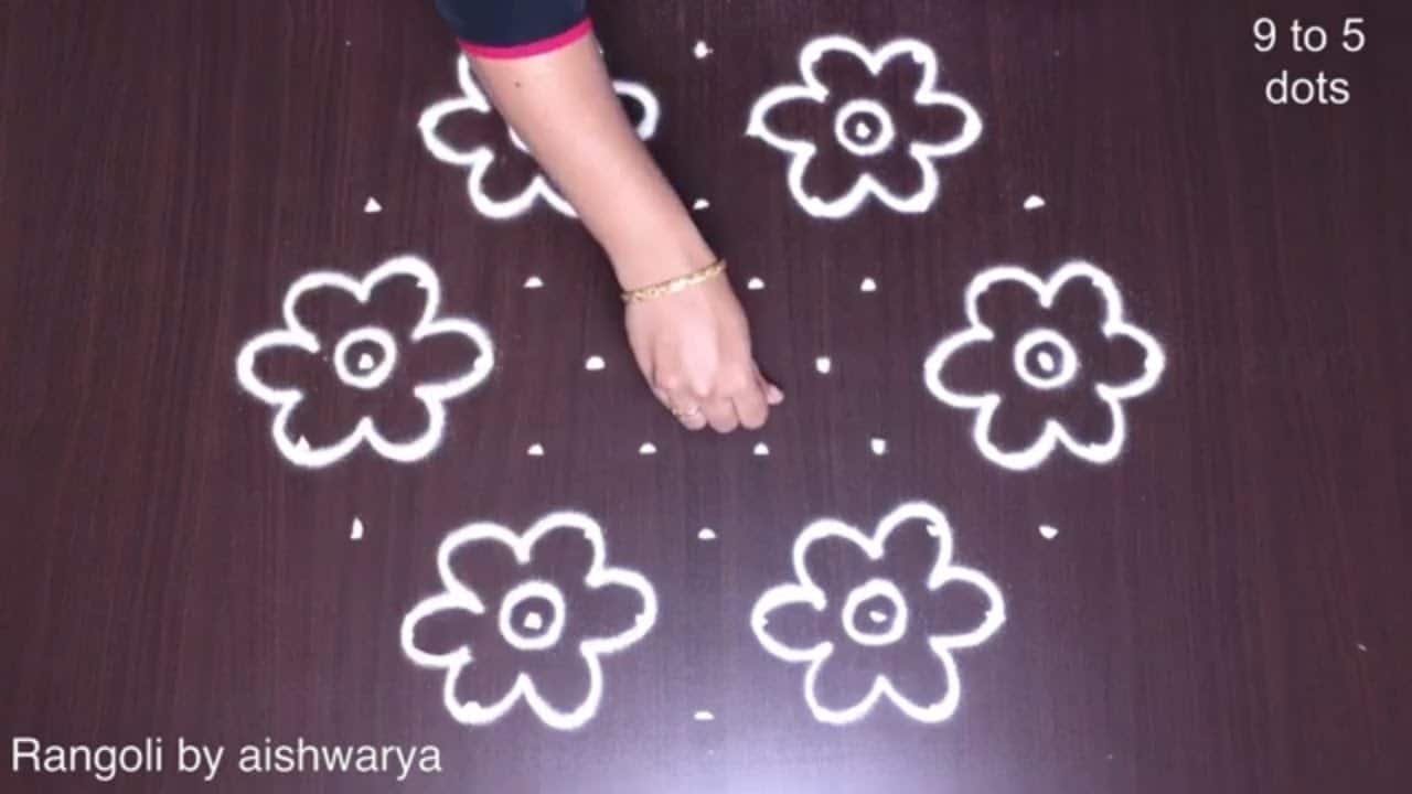 Beautiful Amazing Flower Kolam Designs