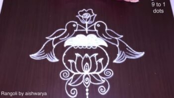 Beautiful and Pretty Lotus Parrot Kolam