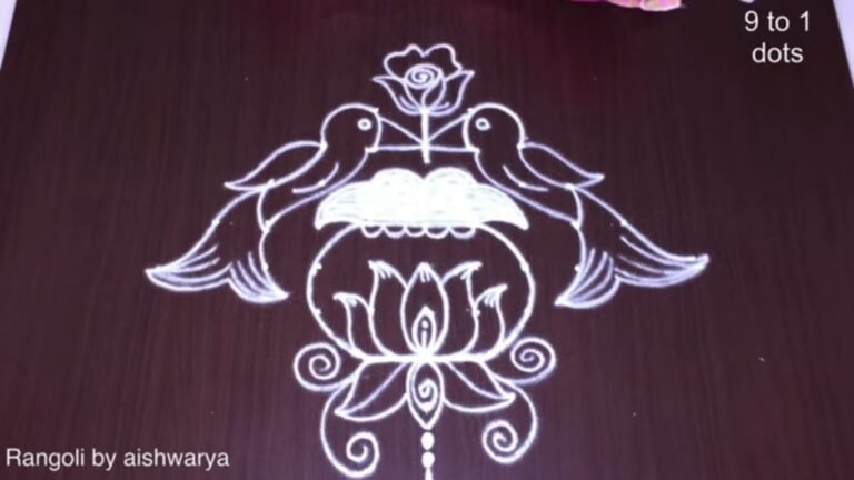 lotus parrot kolam