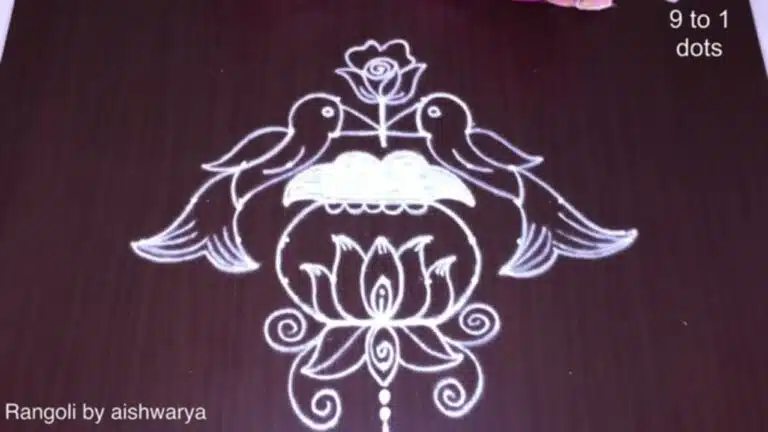 lotus parrot kolam