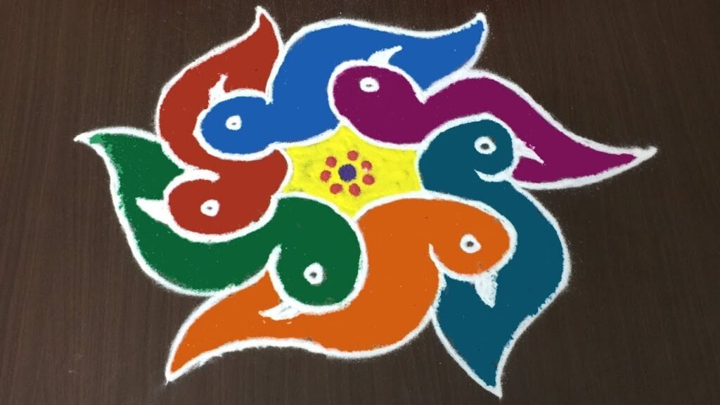 birds rangoli for Sankranthi