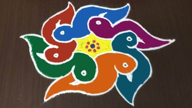 birds rangoli for Sankranthi