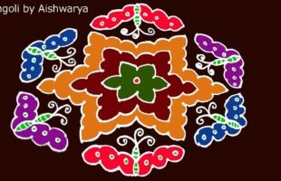 Beautiful Butterfly Colour Rangoli