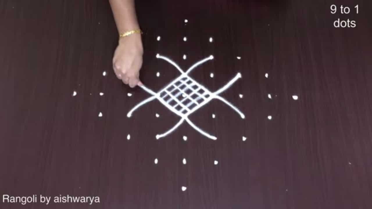 Beautiful Creative Muggulu Deepawali