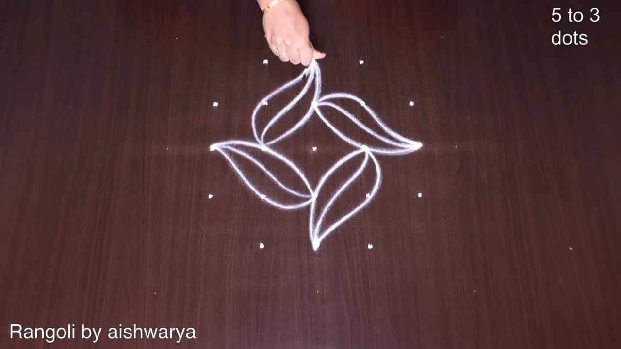 Beautiful Daily Rangoli Designs 5 Dots