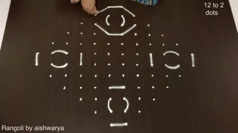12×2 dots Dusshera kolam
