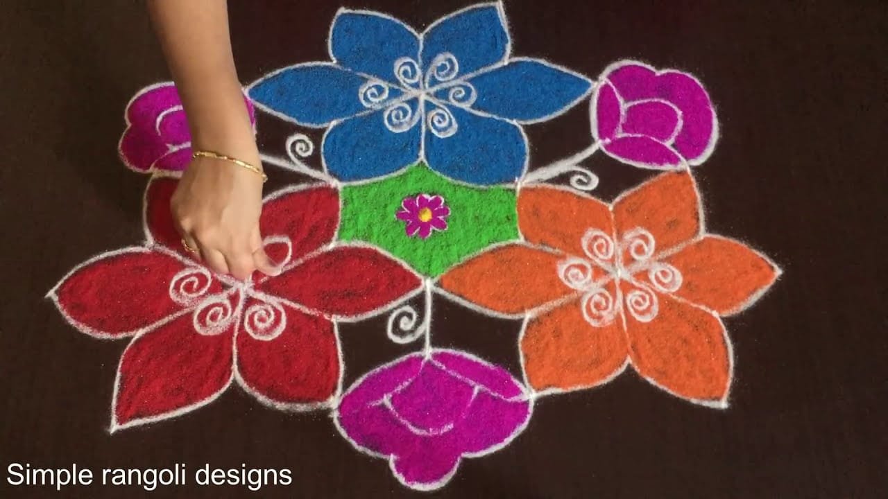 Beautiful Flower Kolam Designs