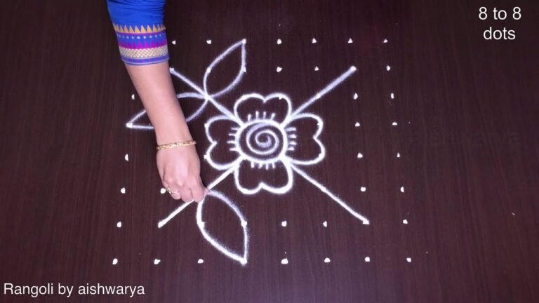 Beautiful Flower Muggulu Designs