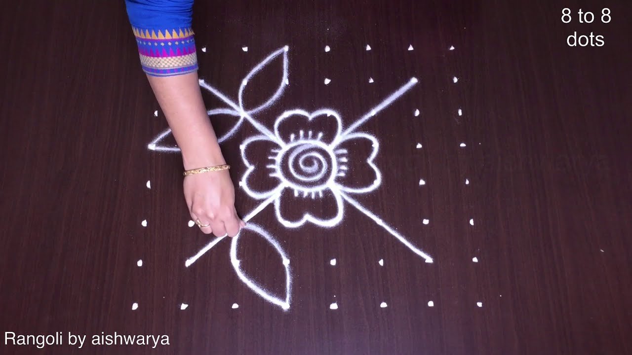 Beautiful Flower Muggulu Designs