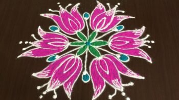 Beautiful Flower Muggulu Rangoli