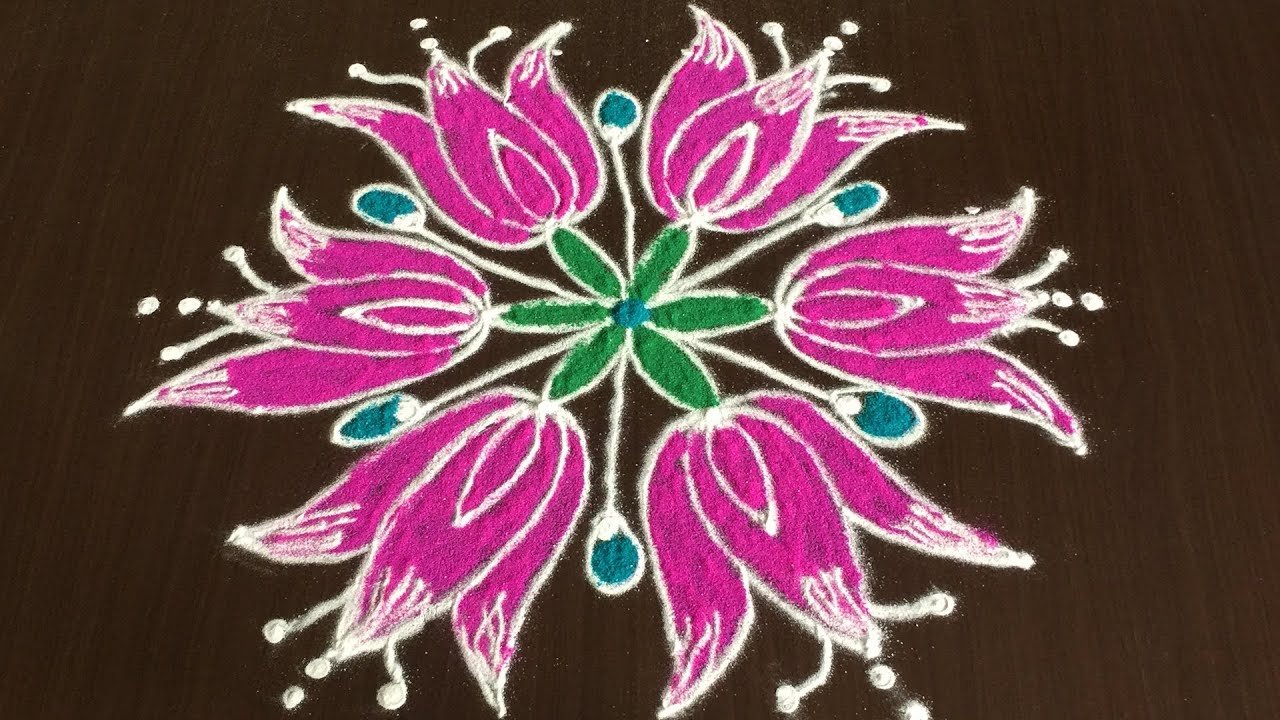 Beautiful Flower Muggulu Rangoli